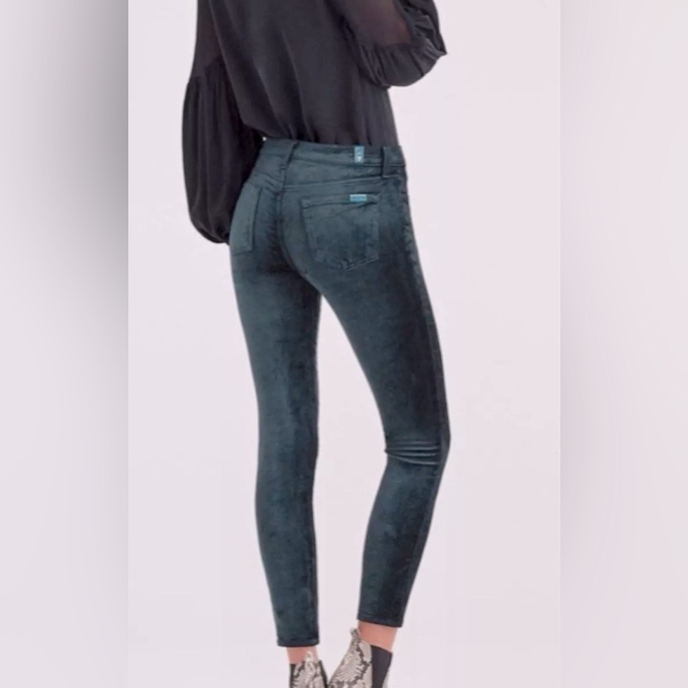 7 For All Mankind Sueded Super Skinny Jeans, size 29, Deep Turquoise